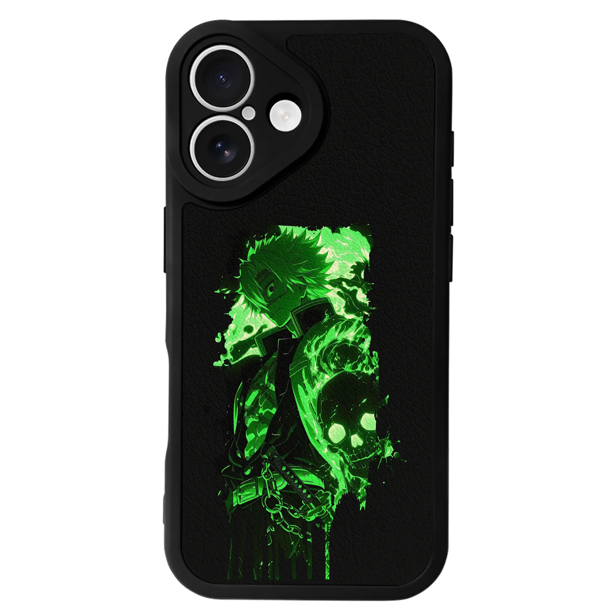 鬼滅の刃 グッズ,不死川 実弥 - IPhone 16シリーズ対応 ・ シリコンスマホケース ・ レザー調 ・ 高精度フィット ・ 耐衝撃 ・ ワイヤレス充電対応 ・ 精密カット